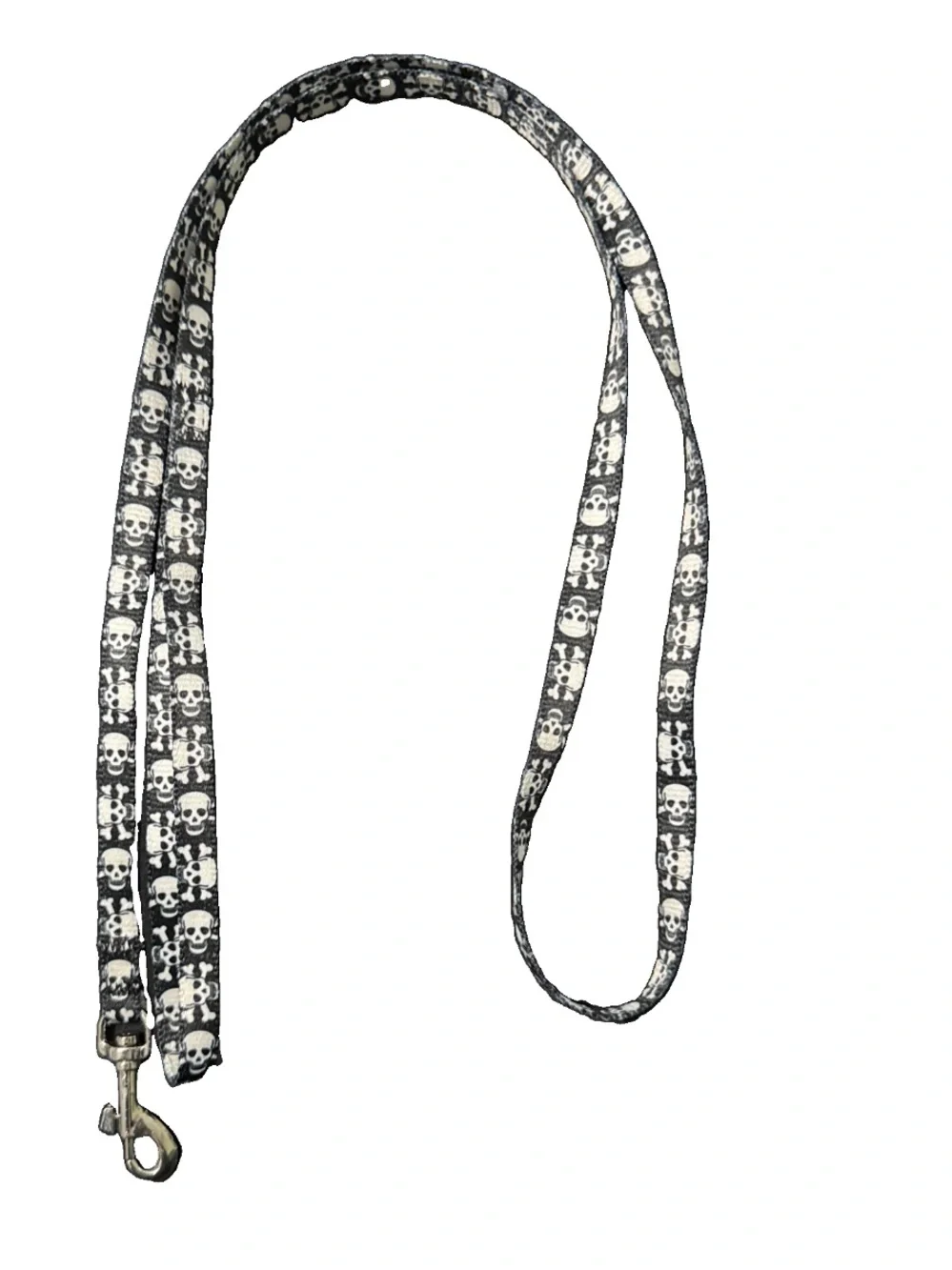 Dog Leash Skull Pattern Black & White 50” NEW